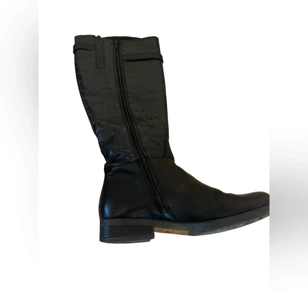 CLARKS HOPEDALE WISH Black Leather Tall Riding Boots Size 8